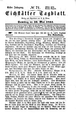 Eichstätter Tagblatt Samstag 30. Mai 1863