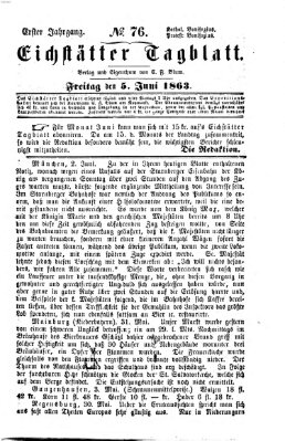 Eichstätter Tagblatt Freitag 5. Juni 1863