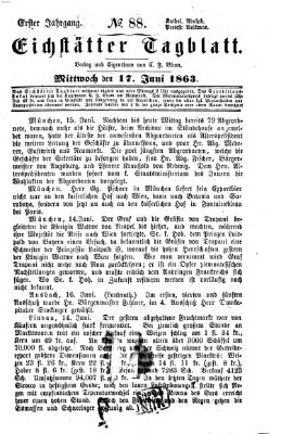 Eichstätter Tagblatt Mittwoch 17. Juni 1863