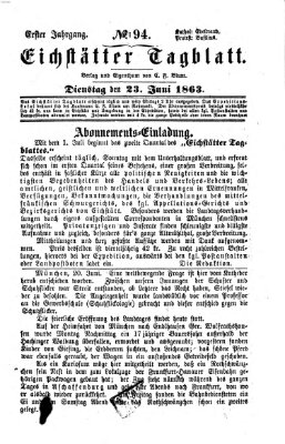 Eichstätter Tagblatt Dienstag 23. Juni 1863