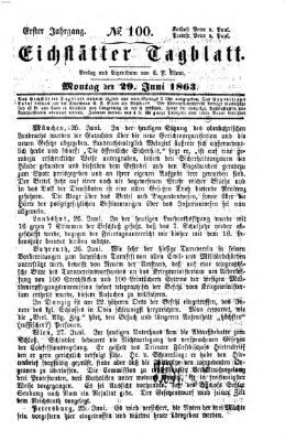 Eichstätter Tagblatt Montag 29. Juni 1863