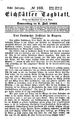 Eichstätter Tagblatt Donnerstag 2. Juli 1863