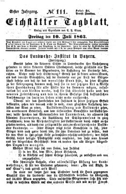 Eichstätter Tagblatt Freitag 10. Juli 1863