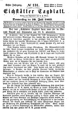 Eichstätter Tagblatt Donnerstag 30. Juli 1863