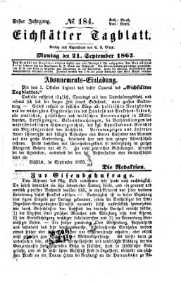 Eichstätter Tagblatt Montag 21. September 1863