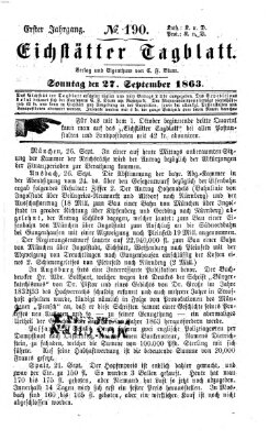 Eichstätter Tagblatt Sonntag 27. September 1863