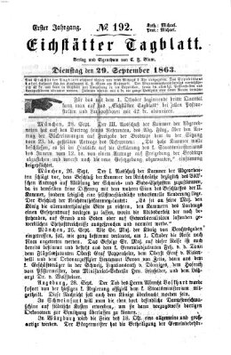 Eichstätter Tagblatt Dienstag 29. September 1863