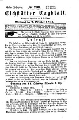 Eichstätter Tagblatt Mittwoch 7. Oktober 1863