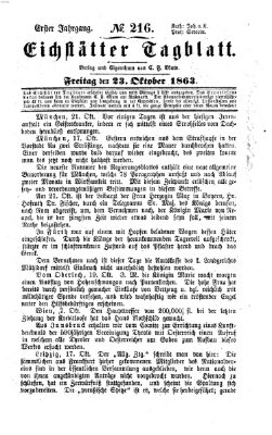 Eichstätter Tagblatt Freitag 23. Oktober 1863