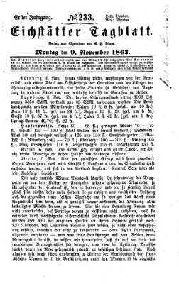 Eichstätter Tagblatt Montag 9. November 1863