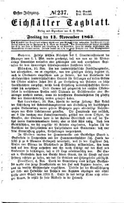 Eichstätter Tagblatt Freitag 13. November 1863