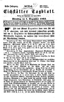 Eichstätter Tagblatt Dienstag 1. Dezember 1863