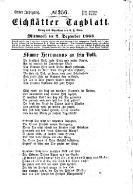 Eichstätter Tagblatt Mittwoch 2. Dezember 1863