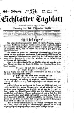 Eichstätter Tagblatt Sonntag 20. Dezember 1863