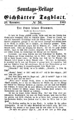 Eichstätter Tagblatt Sonntag 29. November 1863