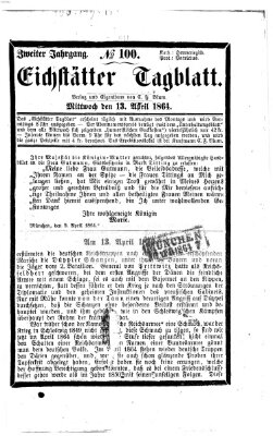 Eichstätter Tagblatt Mittwoch 13. April 1864