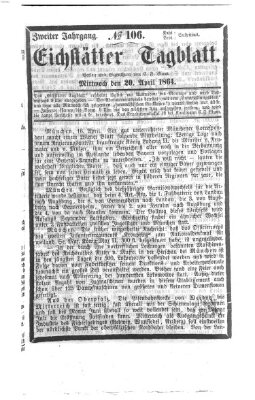 Eichstätter Tagblatt Mittwoch 20. April 1864