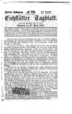 Eichstätter Tagblatt Mittwoch 27. April 1864