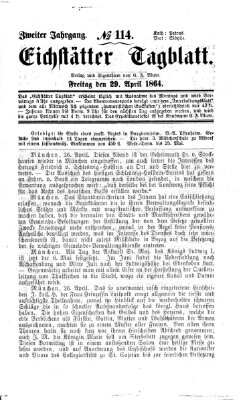 Eichstätter Tagblatt Freitag 29. April 1864