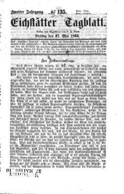 Eichstätter Tagblatt Freitag 27. Mai 1864