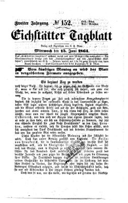 Eichstätter Tagblatt Mittwoch 15. Juni 1864