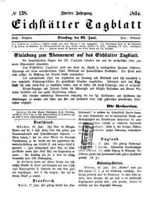 Eichstätter Tagblatt Dienstag 21. Juni 1864