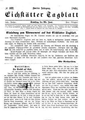 Eichstätter Tagblatt Samstag 25. Juni 1864