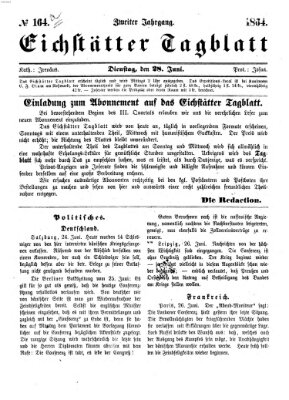 Eichstätter Tagblatt Dienstag 28. Juni 1864