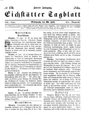 Eichstätter Tagblatt Mittwoch 13. Juli 1864