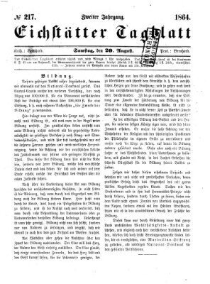 Eichstätter Tagblatt Samstag 20. August 1864