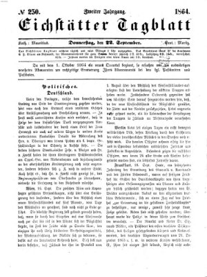 Eichstätter Tagblatt Donnerstag 22. September 1864