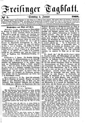 Freisinger Tagblatt (Freisinger Wochenblatt) Sonntag 5. Januar 1868