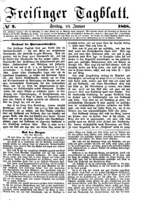 Freisinger Tagblatt (Freisinger Wochenblatt) Freitag 10. Januar 1868