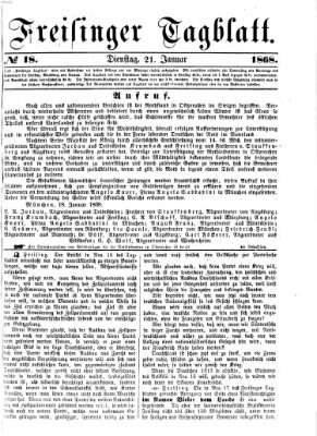 Freisinger Tagblatt (Freisinger Wochenblatt) Dienstag 21. Januar 1868