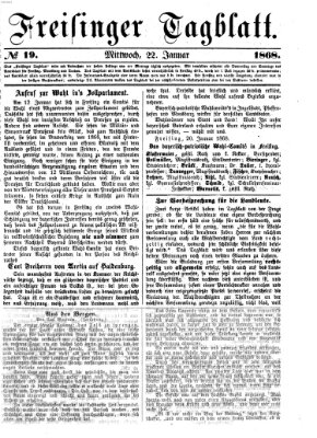 Freisinger Tagblatt (Freisinger Wochenblatt) Mittwoch 22. Januar 1868