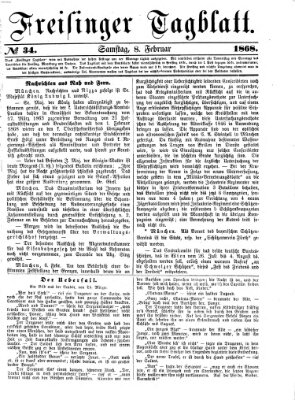 Freisinger Tagblatt (Freisinger Wochenblatt) Samstag 8. Februar 1868