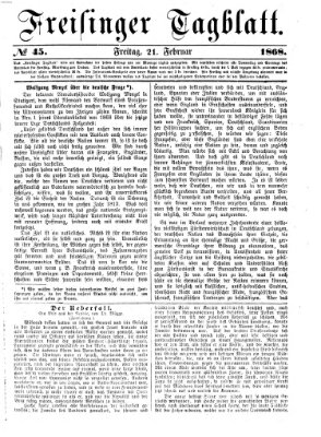 Freisinger Tagblatt (Freisinger Wochenblatt) Freitag 21. Februar 1868