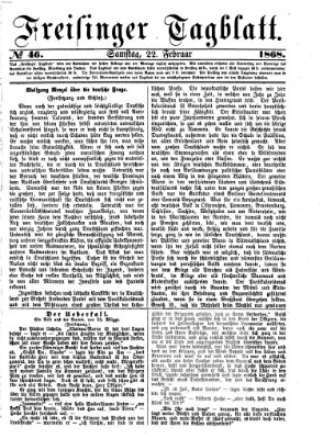 Freisinger Tagblatt (Freisinger Wochenblatt) Samstag 22. Februar 1868