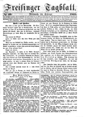 Freisinger Tagblatt (Freisinger Wochenblatt) Mittwoch 26. Februar 1868