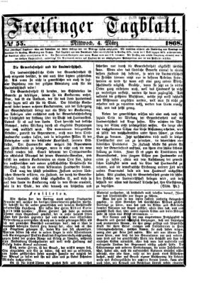 Freisinger Tagblatt (Freisinger Wochenblatt) Mittwoch 4. März 1868