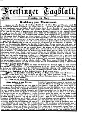 Freisinger Tagblatt (Freisinger Wochenblatt) Sonntag 15. März 1868