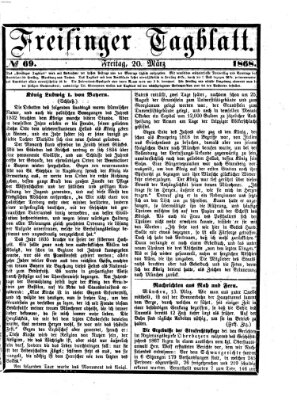 Freisinger Tagblatt (Freisinger Wochenblatt) Freitag 20. März 1868