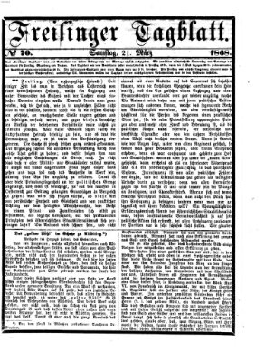 Freisinger Tagblatt (Freisinger Wochenblatt) Samstag 21. März 1868