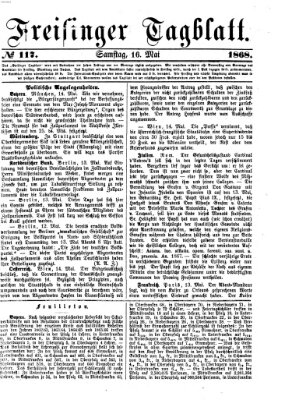 Freisinger Tagblatt (Freisinger Wochenblatt) Samstag 16. Mai 1868