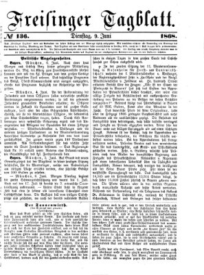 Freisinger Tagblatt (Freisinger Wochenblatt) Dienstag 9. Juni 1868