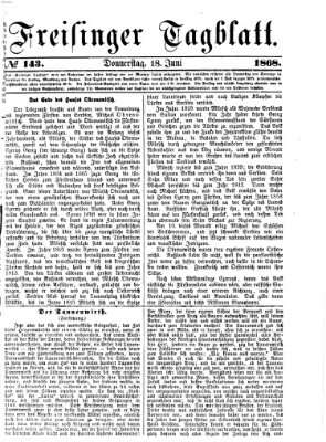 Freisinger Tagblatt (Freisinger Wochenblatt) Donnerstag 18. Juni 1868