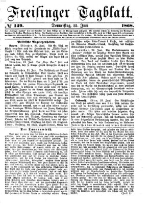 Freisinger Tagblatt (Freisinger Wochenblatt) Donnerstag 25. Juni 1868