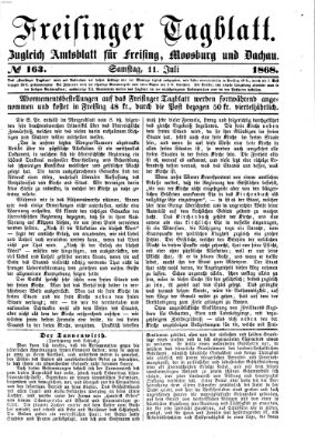 Freisinger Tagblatt (Freisinger Wochenblatt) Samstag 11. Juli 1868