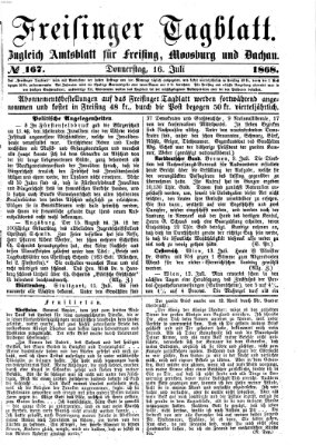 Freisinger Tagblatt (Freisinger Wochenblatt) Donnerstag 16. Juli 1868