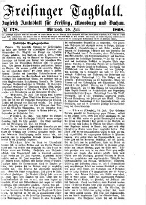 Freisinger Tagblatt (Freisinger Wochenblatt) Mittwoch 29. Juli 1868